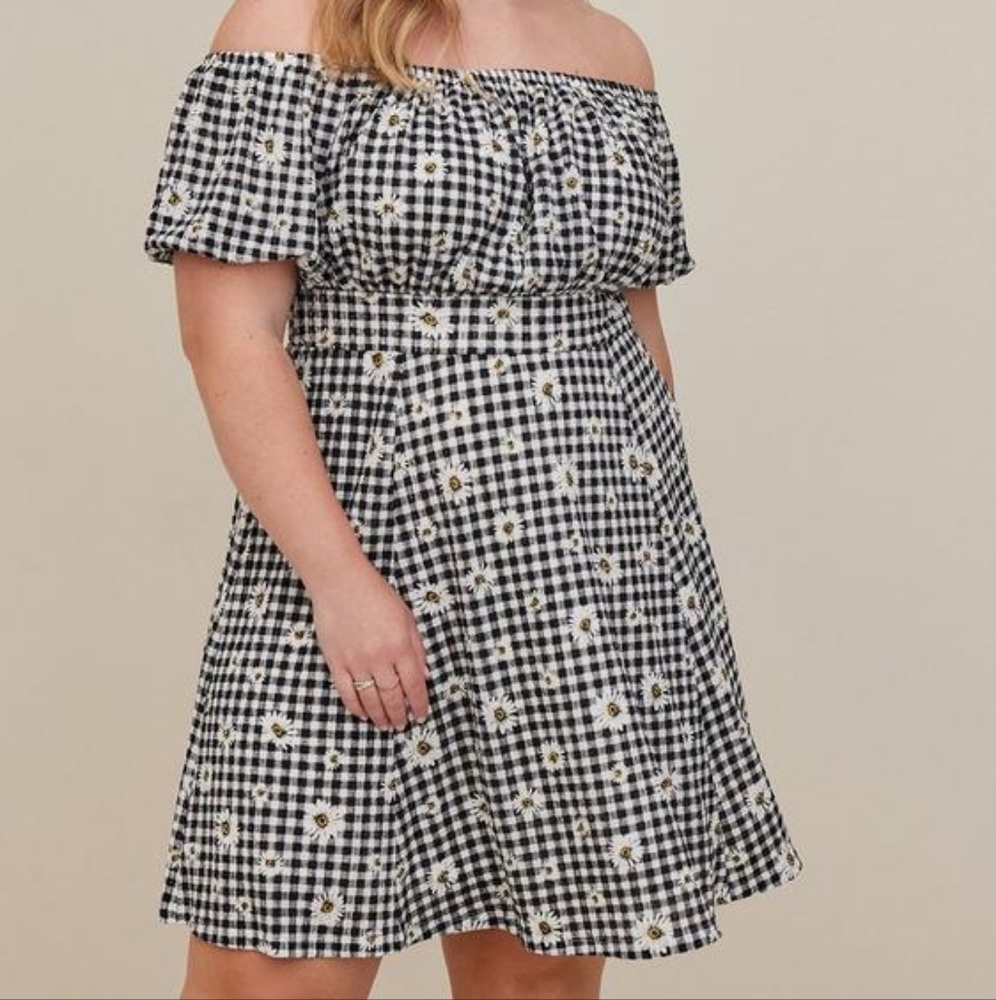 Torrid Mini Textured Knit Puff Sleeve Skater Dress size 3xl‎